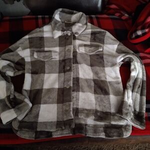 Altar'd State Gray and White Fleece Jacket